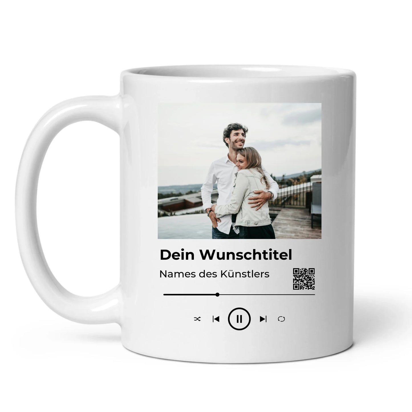 Personalisierte Keramik Tasse mit deinem Lieblingsong