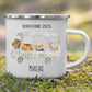 Emaille Tasse Schulkind 2025 - Tierischer Bus