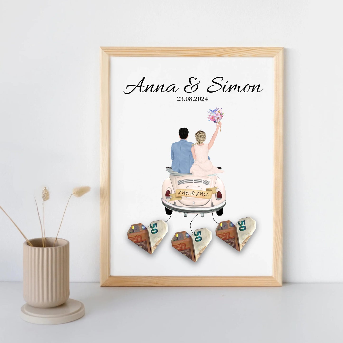 Personalisiertes Hochzeitsposter als Geldgeschenk