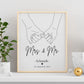 Hochzeitsposter: Mrs. & Mr. "haltende Hände"