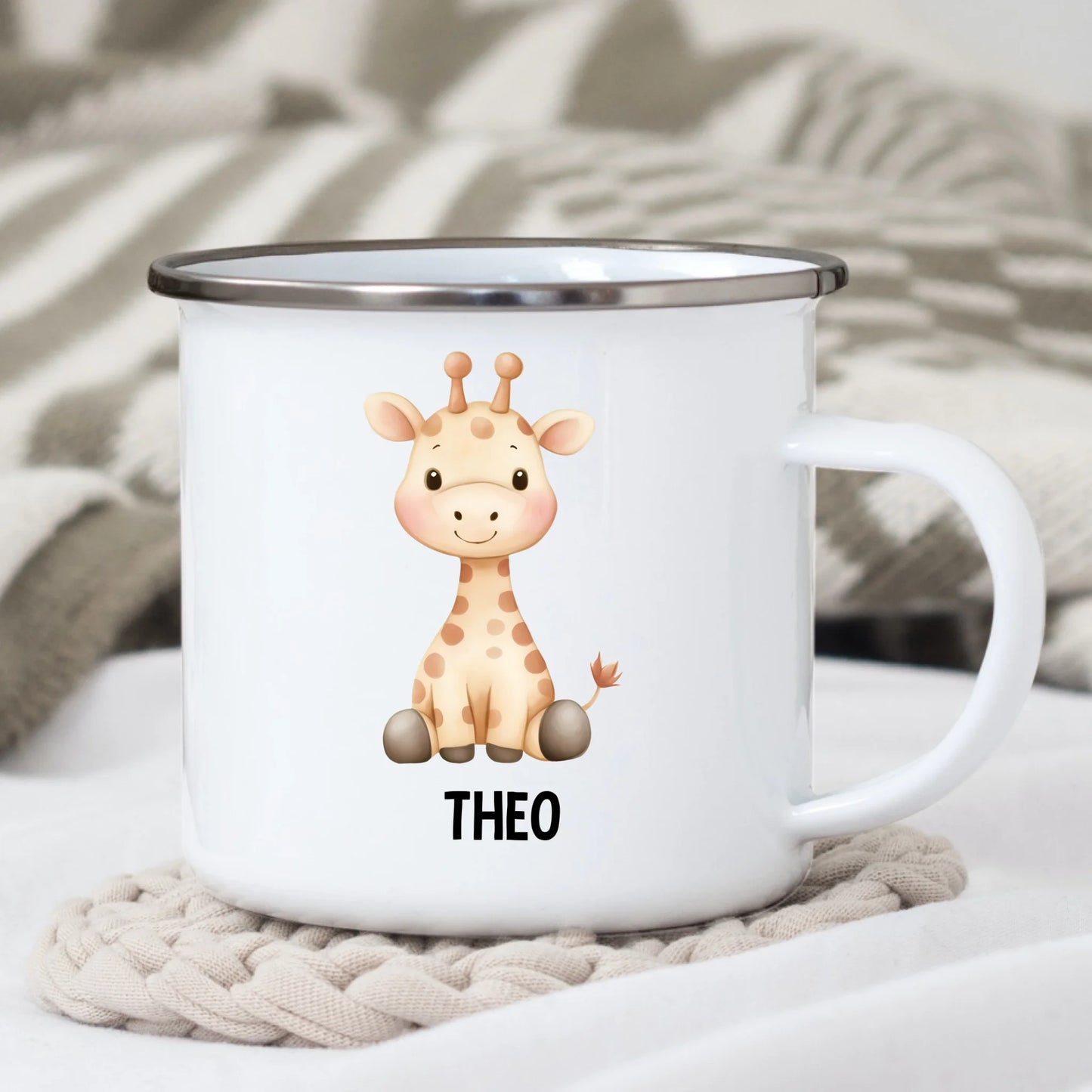 Personalisierte Kindertasse Giraffe mit Namen