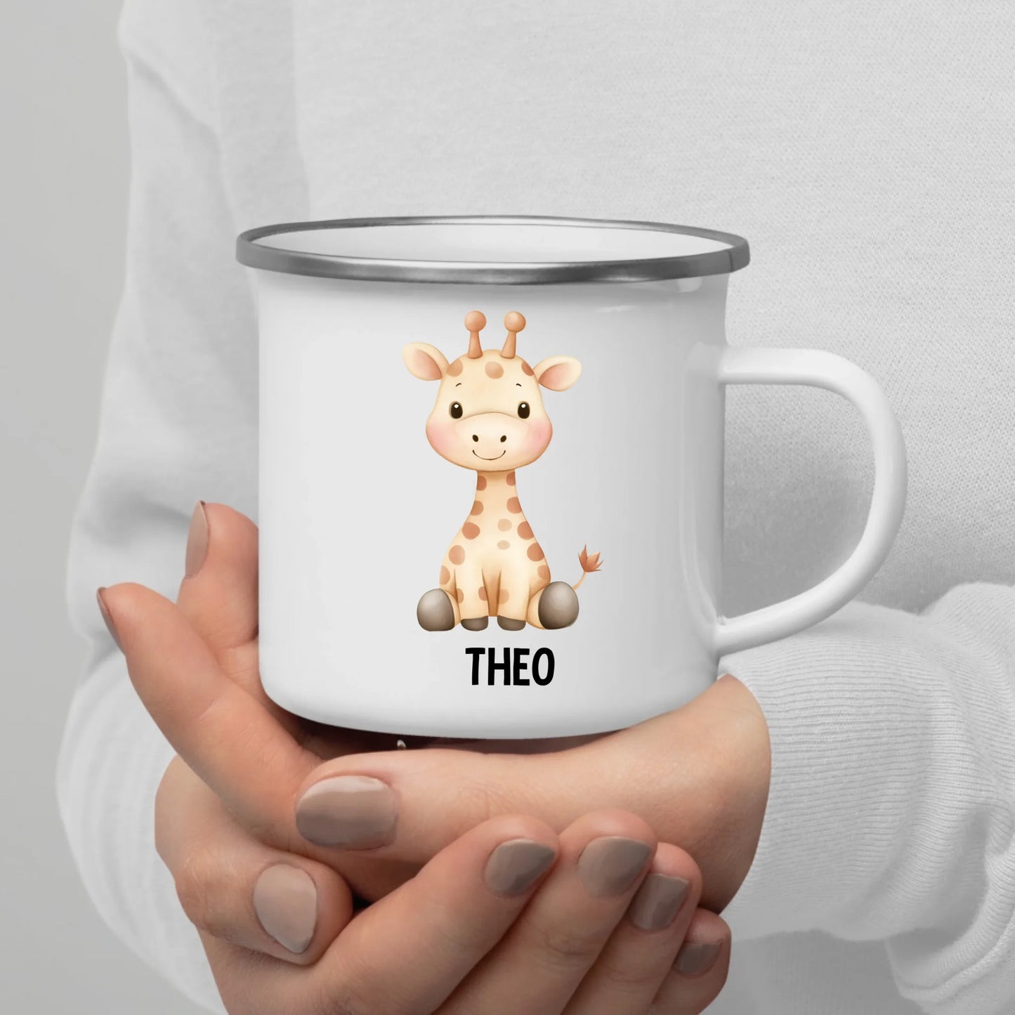 Personalisierte Kindertasse Giraffe mit Namen