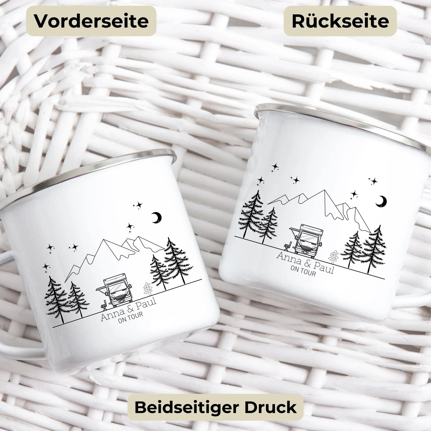 Emaille Camping Tasse Wohnmobil