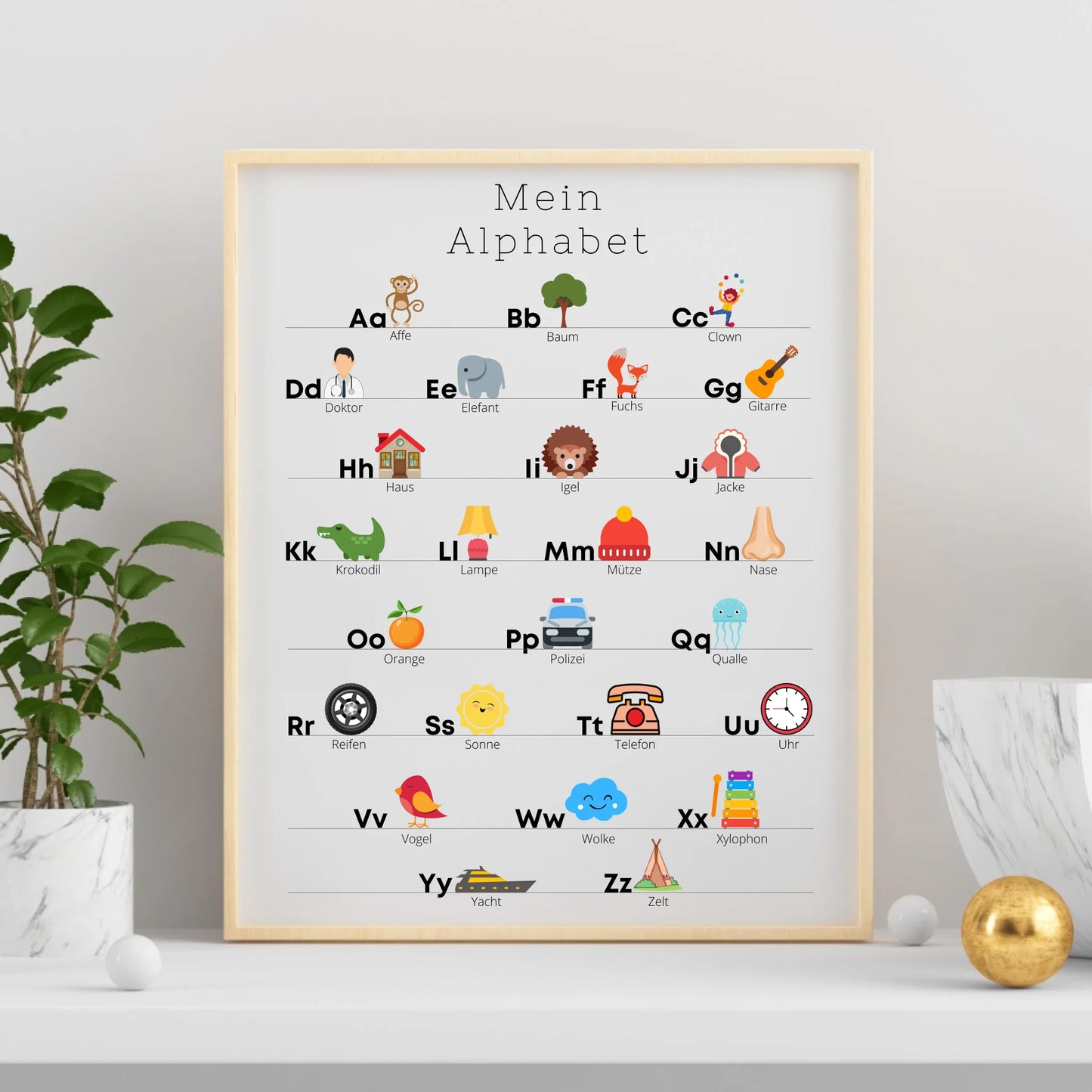 Kinderzimmerposter: Mein Alphabet