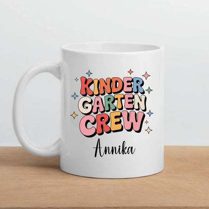 Personalisierte Kaffetasse "Kinder Garten Crew" mit Namen