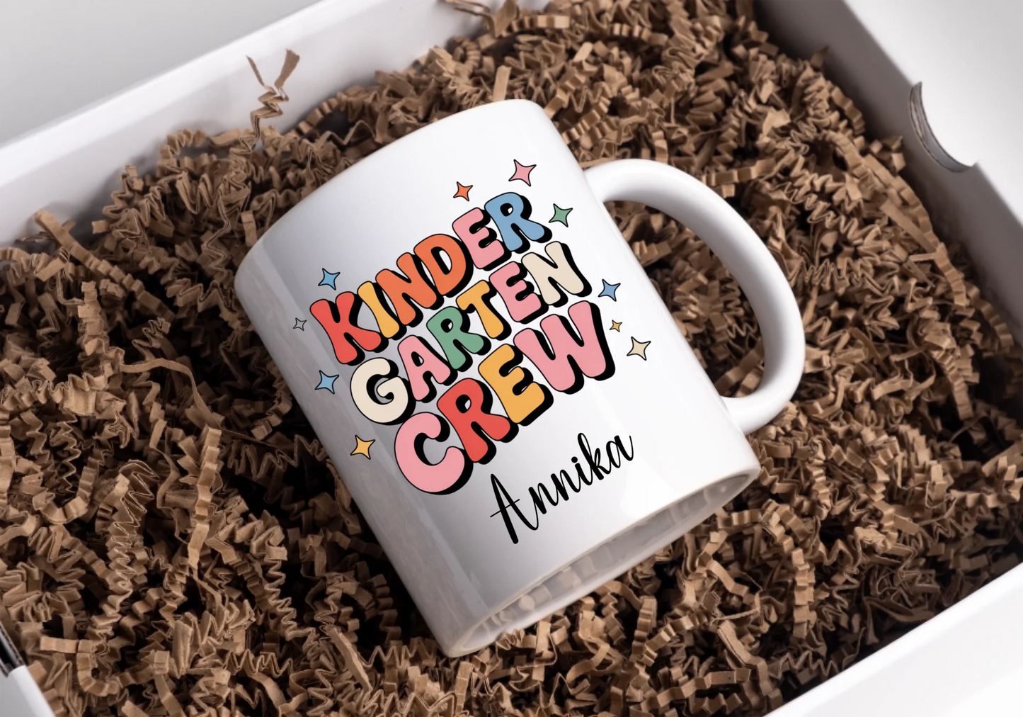 Personalisierte Kaffetasse "Kinder Garten Crew" mit Namen