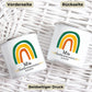 Mug enfant émaillé personnalisé mug émaillé arc-en-ciel vert pour première communion