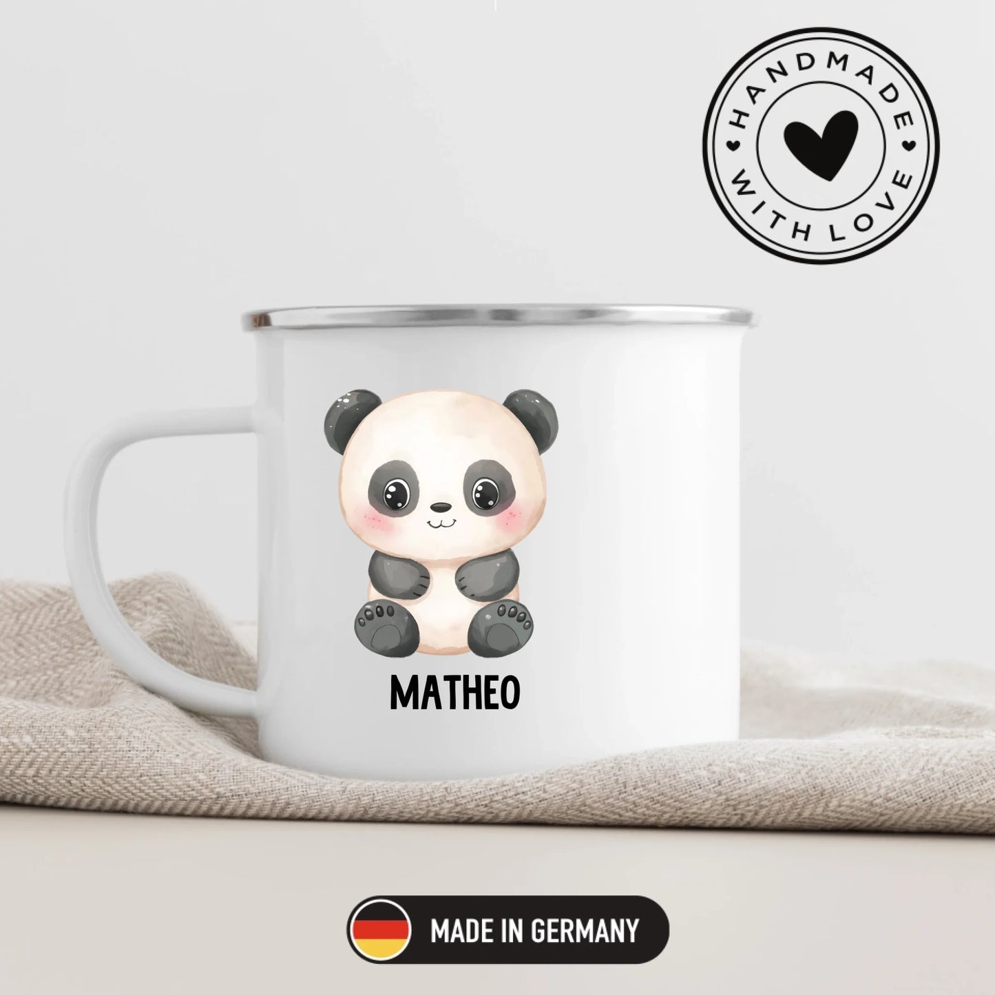 Personalisierte Kindertasse Pandabär mit Namen