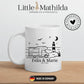 Emaille Camping Tasse Wohnwagen am Meer