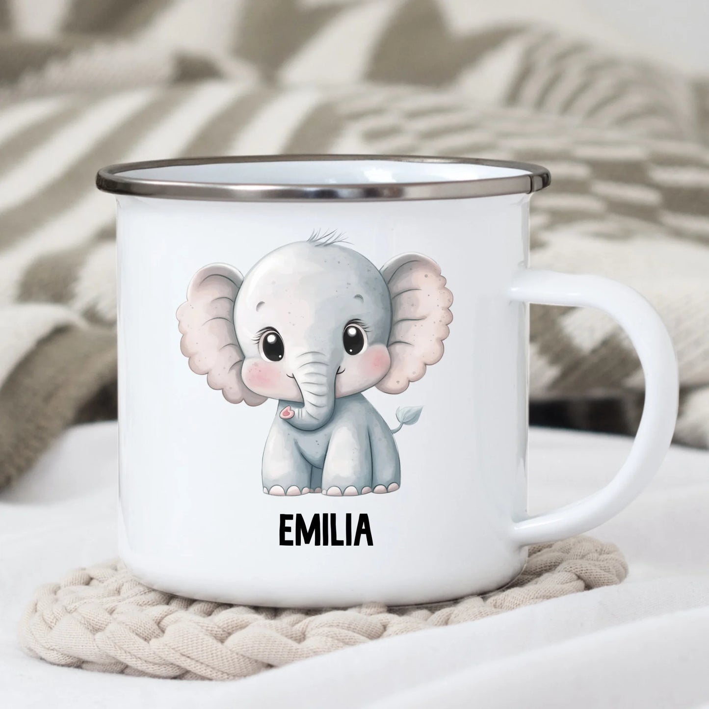 Personalisierte Kindertasse Elefant mit Namen