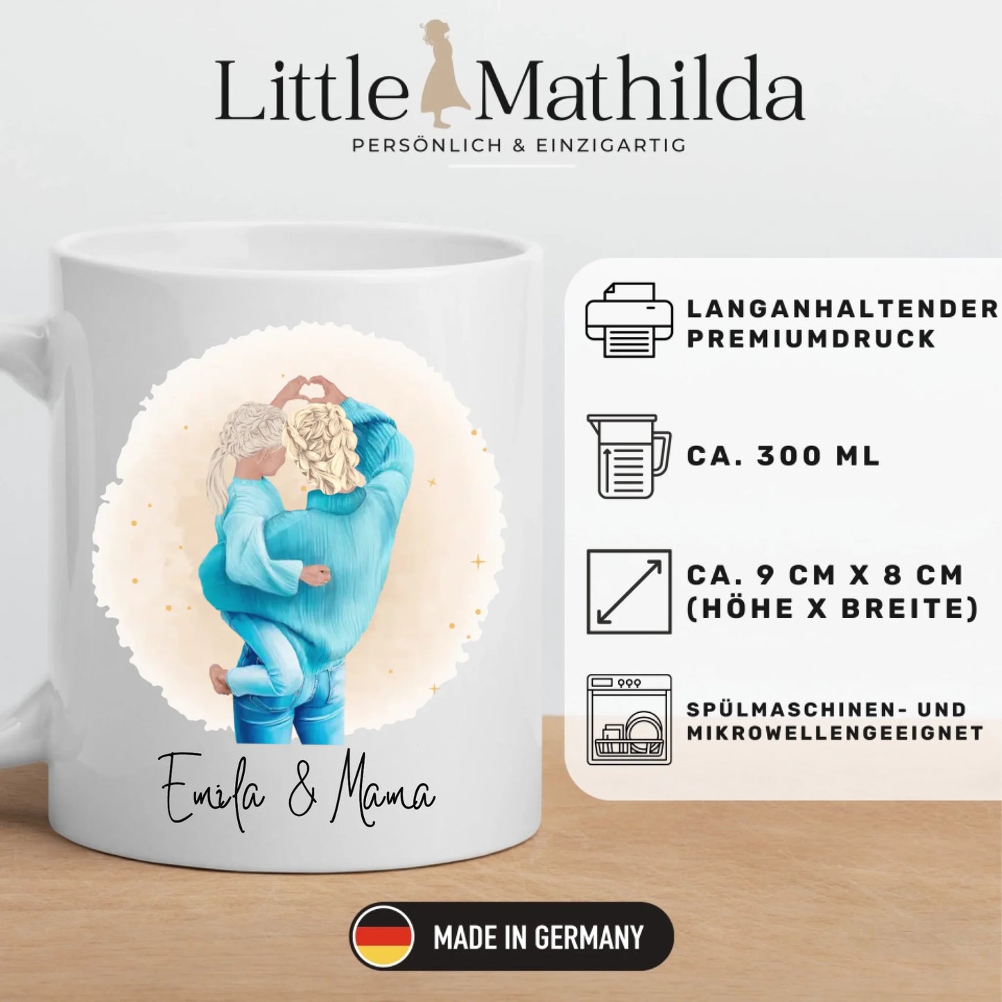 Mama & Tochter Tasse personalisiert mit Namen