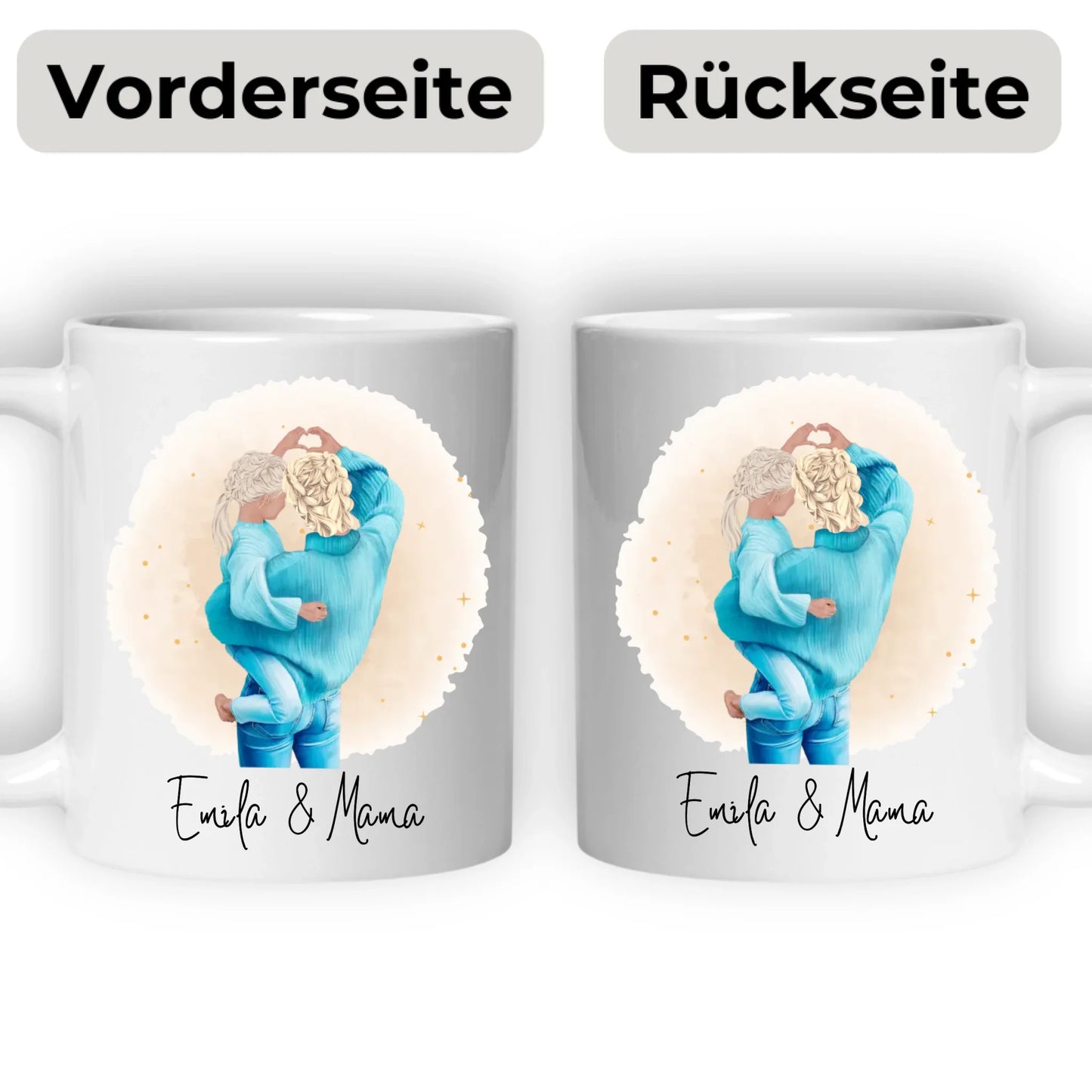 Mama & Tochter Tasse personalisiert mit Namen