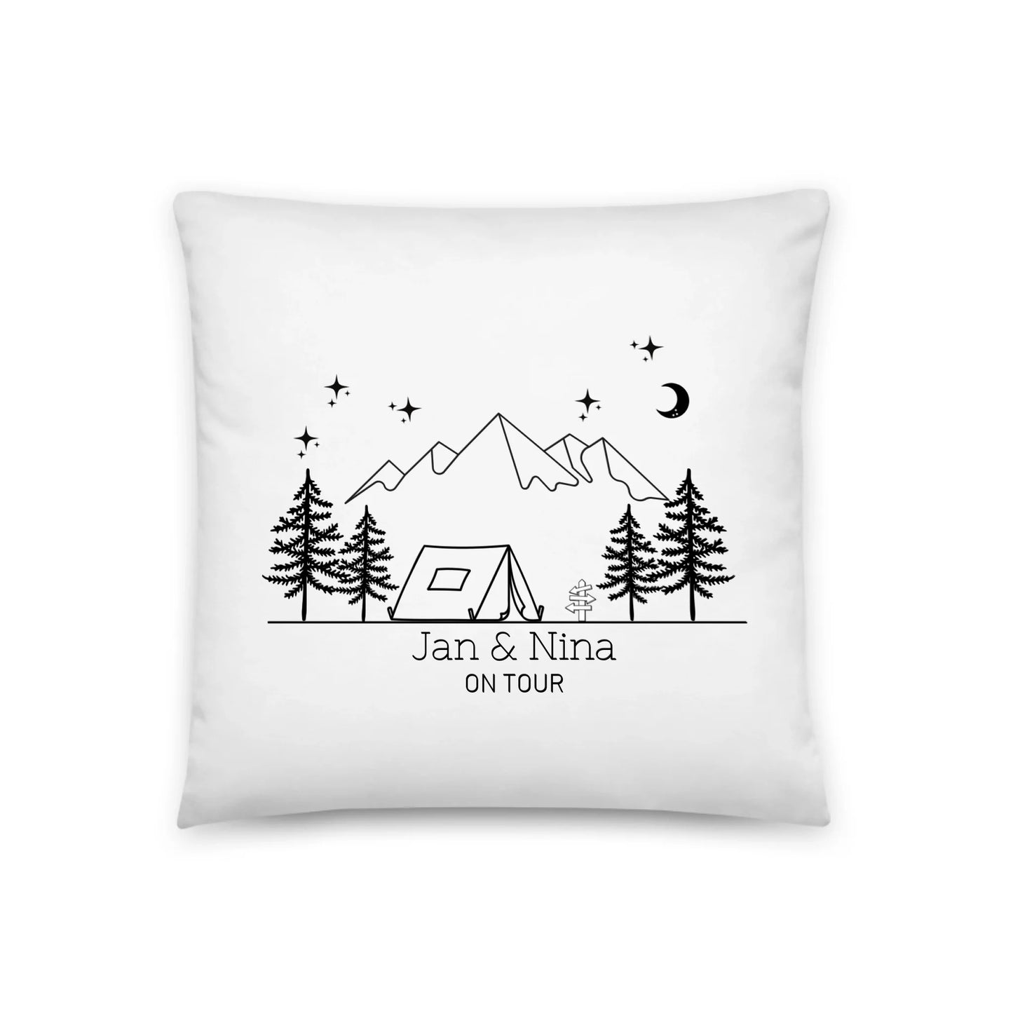 Personalisiertes Camping Kissen "Zelt" (40x40cm Baumwolle)