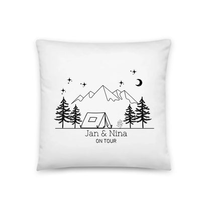 Personalisiertes Camping Kissen "Zelt" (40x40cm Baumwolle)