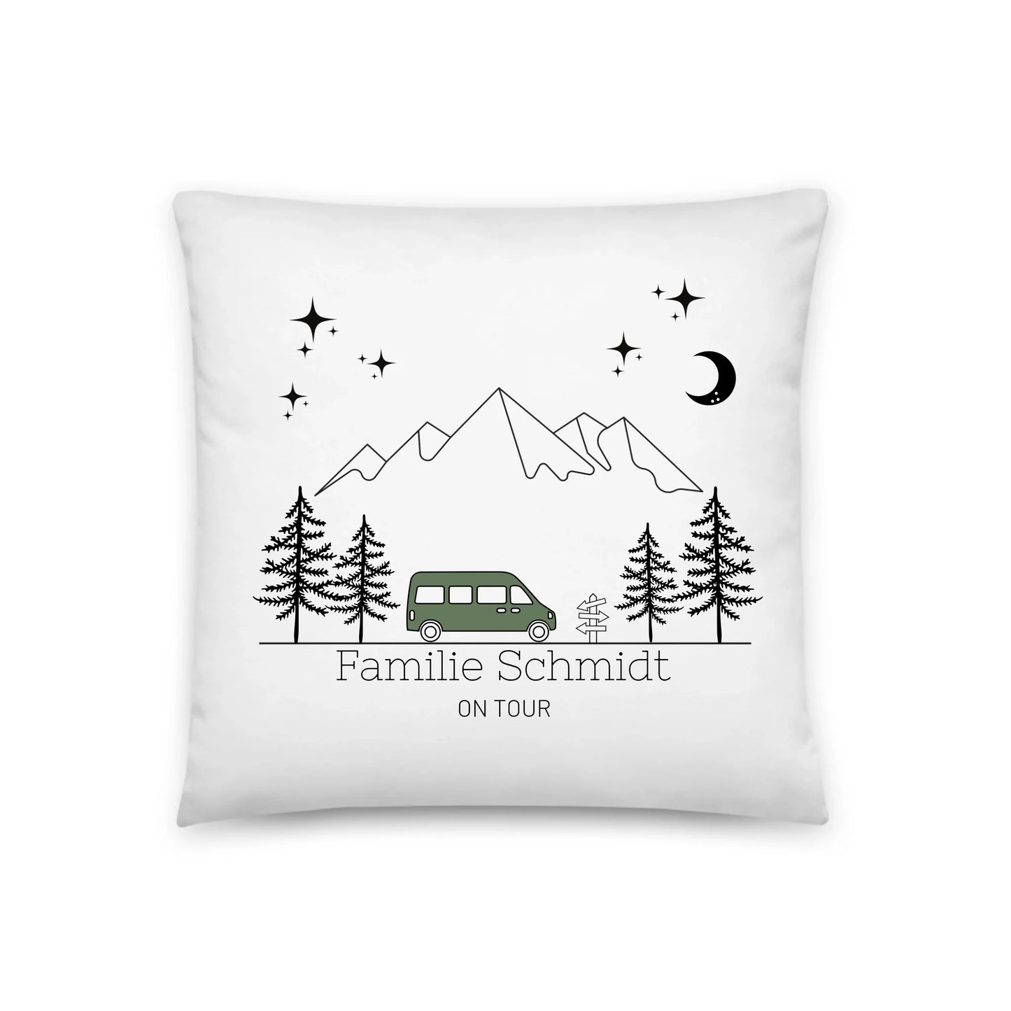 Personalisiertes Camping Kissen: Camping Van (40x40cm Baumwolle)