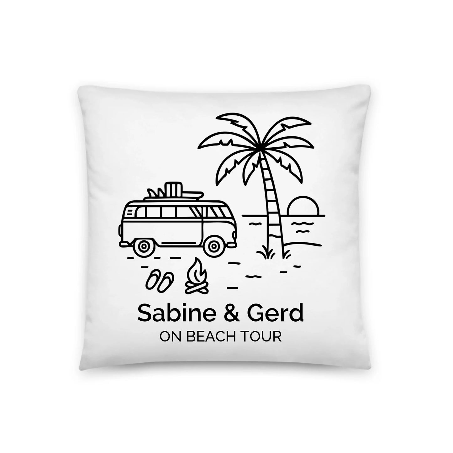 Personalisiertes Camping Kissen Sommerurlaub