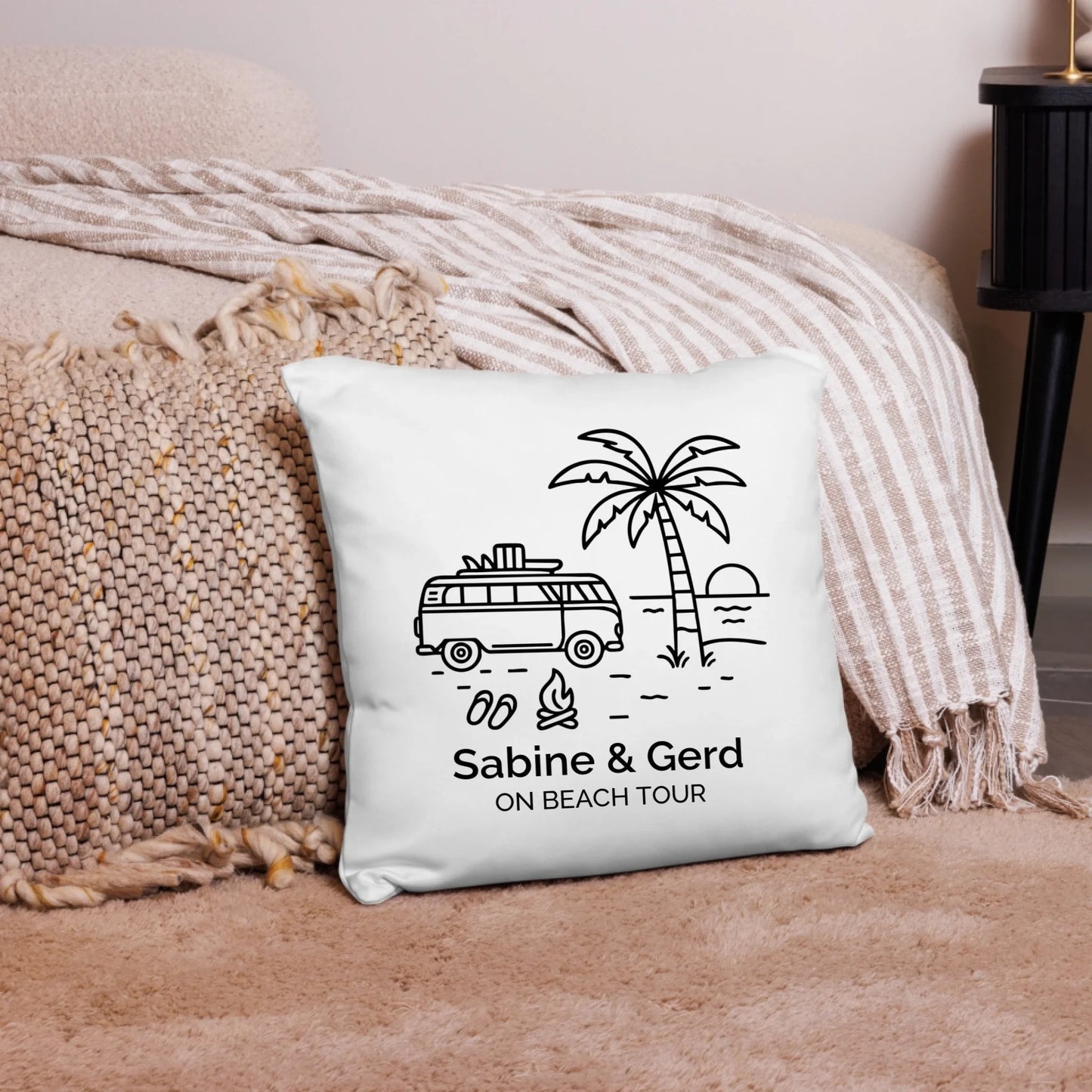 Personalisiertes Camping Kissen Sommerurlaub