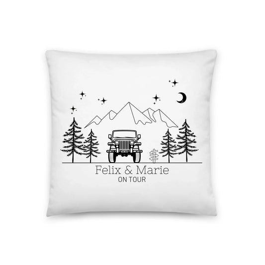 Personalisiertes Camping Kissen Offroad 4x4 (40x40cm Baumwolle)