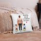 Cadeau pour papa avec enfants – Coussin personnalisé avec prénom | Idéal pour la fête des pères et un anniversaire 
