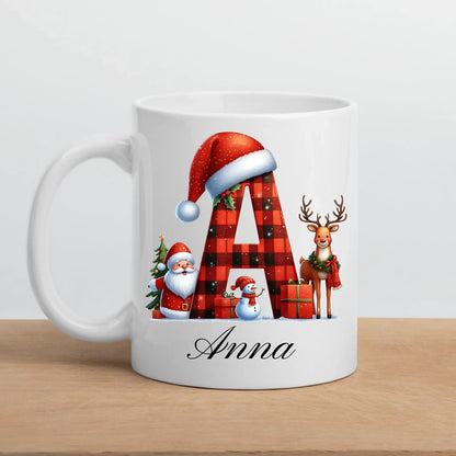 Personalisierte Weihnachtstasse mit Namen und Buchstaben
