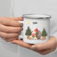 Emaille Kindertasse mit Henkel – bruchsicherer Kinderbecher mit Namen, ideal als Geschenk im Herbst