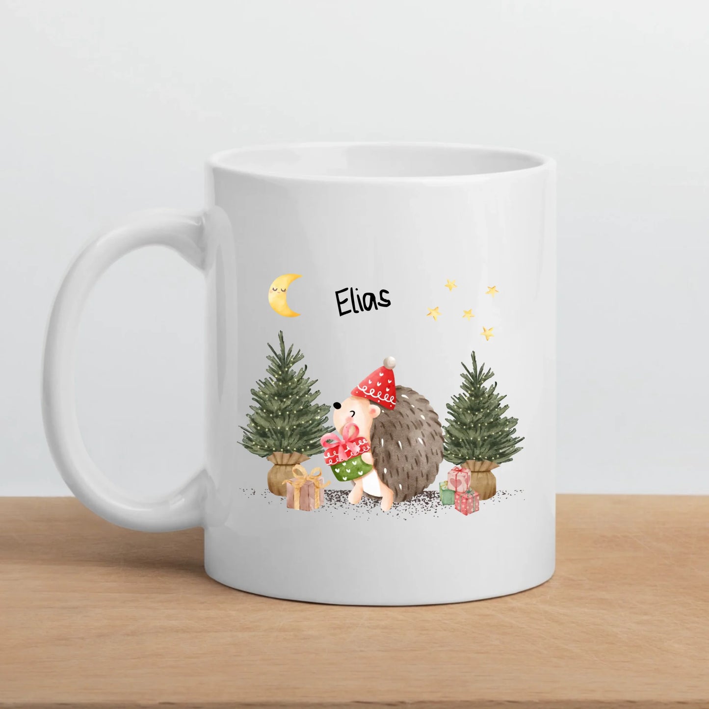 Personalisierte Weihnachtstasse für Kinder "Igel"