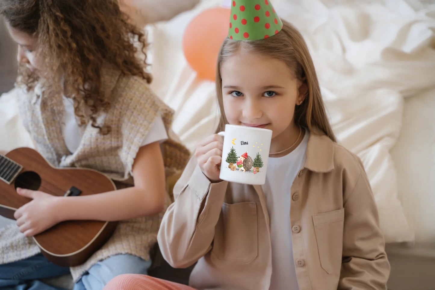 Personalisierte Weihnachtstasse für Kinder "Igel"