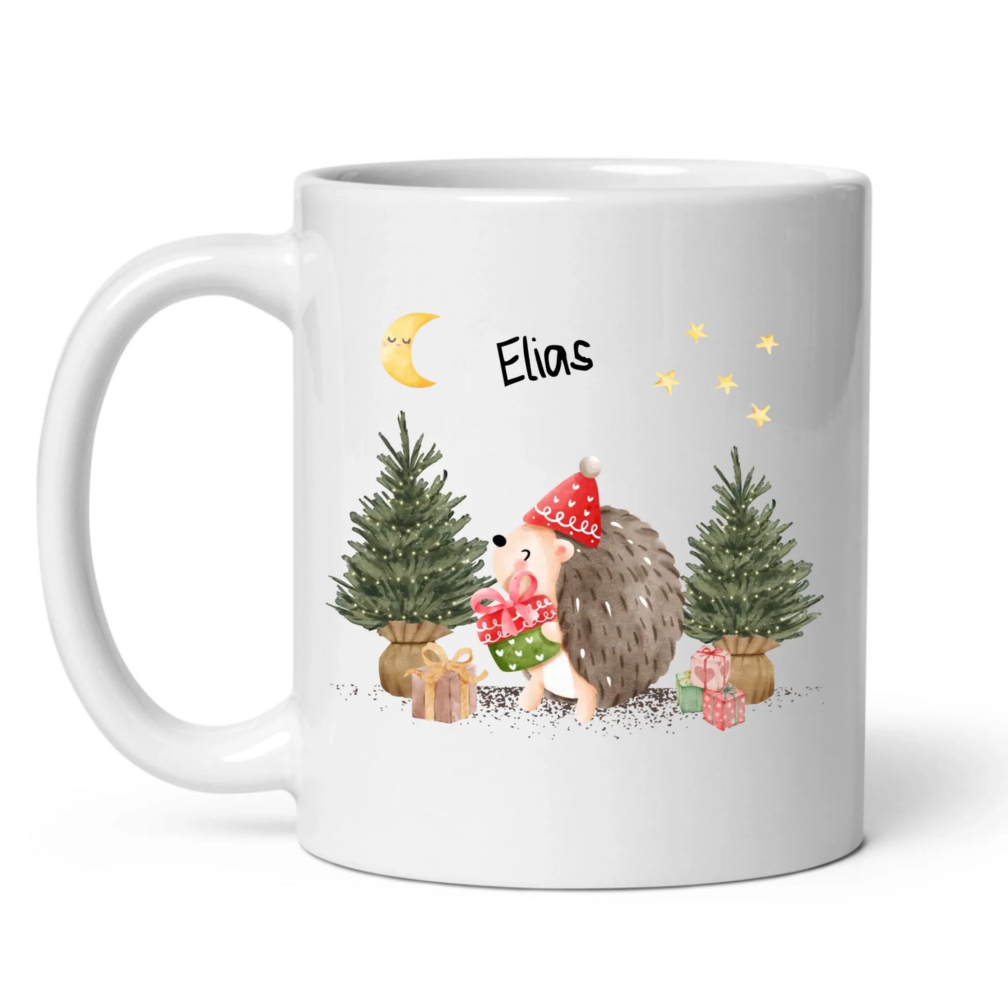Personalisierte Weihnachtstasse für Kinder "Igel"