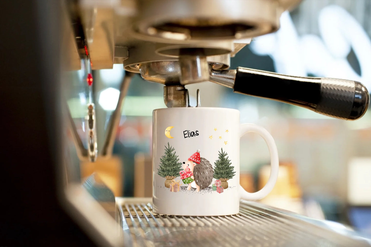 Personalisierte Weihnachtstasse für Kinder "Igel"
