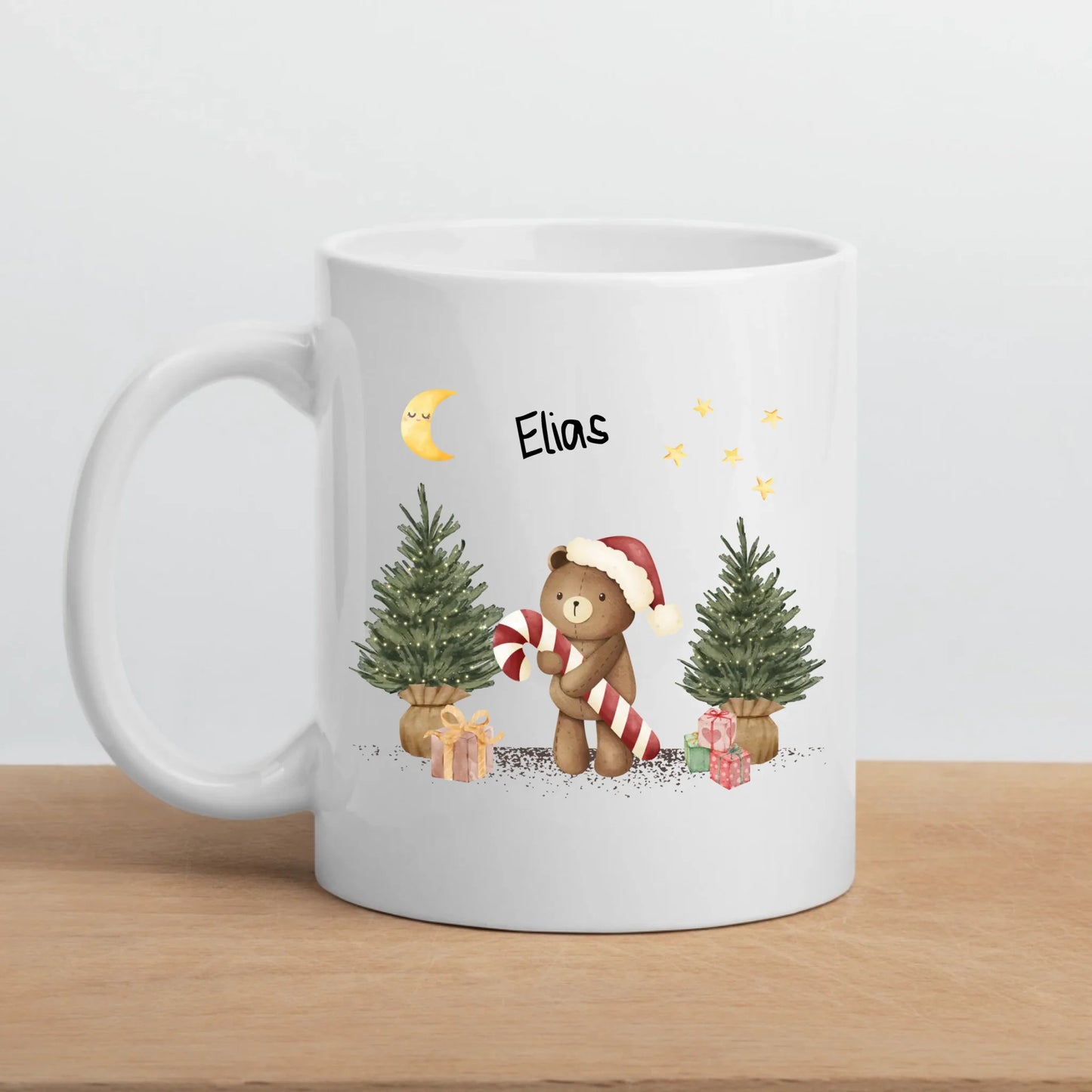 Personalisierte Weihnachtstasse für Kinder "Teddy"