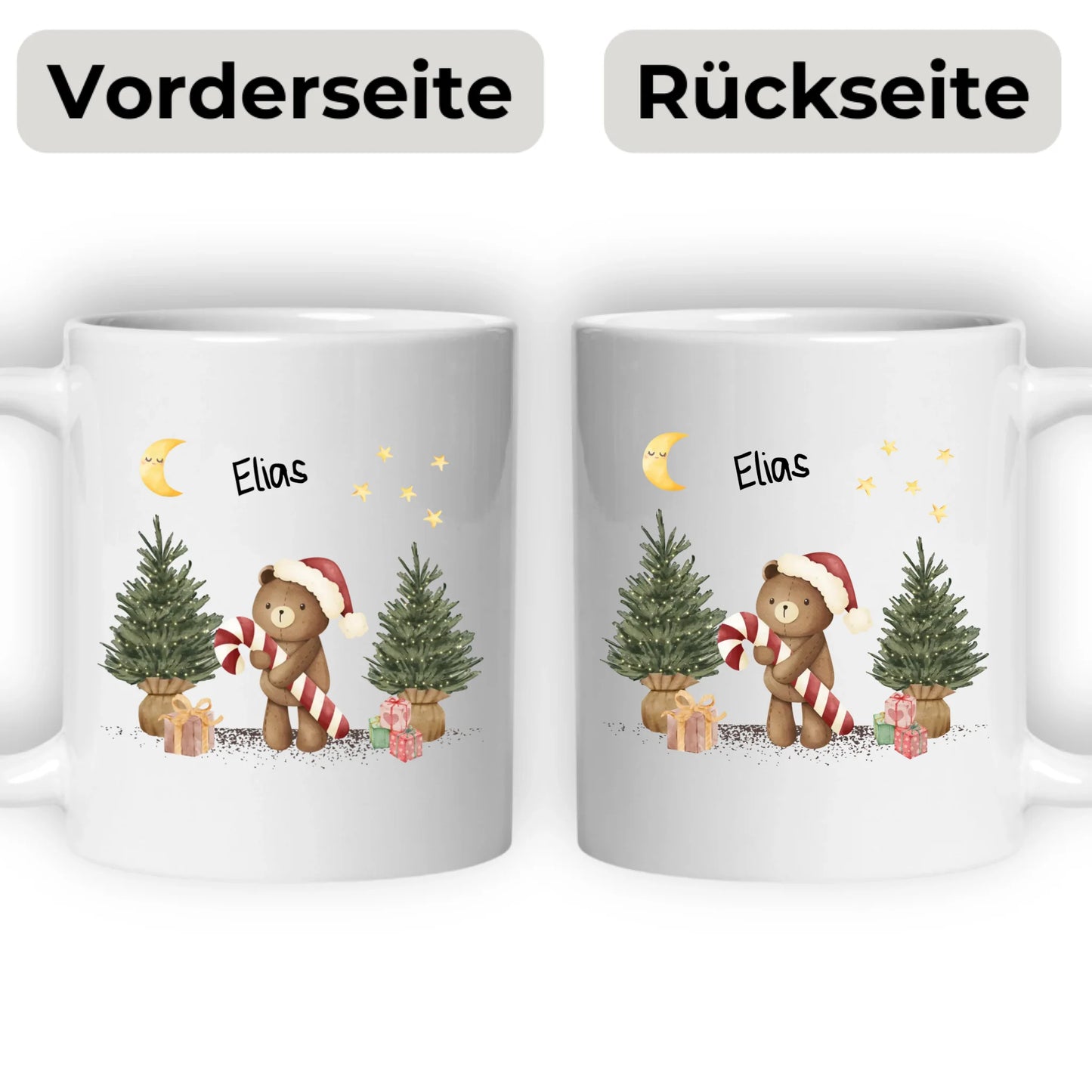 Personalisierte Weihnachtstasse für Kinder "Teddy"