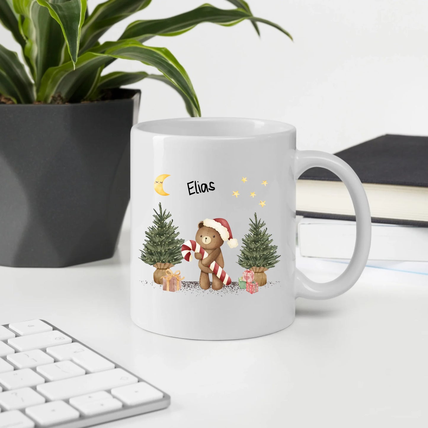 Personalisierte Weihnachtstasse für Kinder "Teddy"