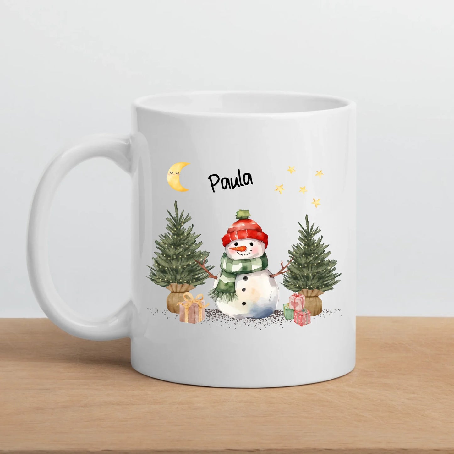 Personalisierte Weihnachtstasse für Kinder "Schneemann"