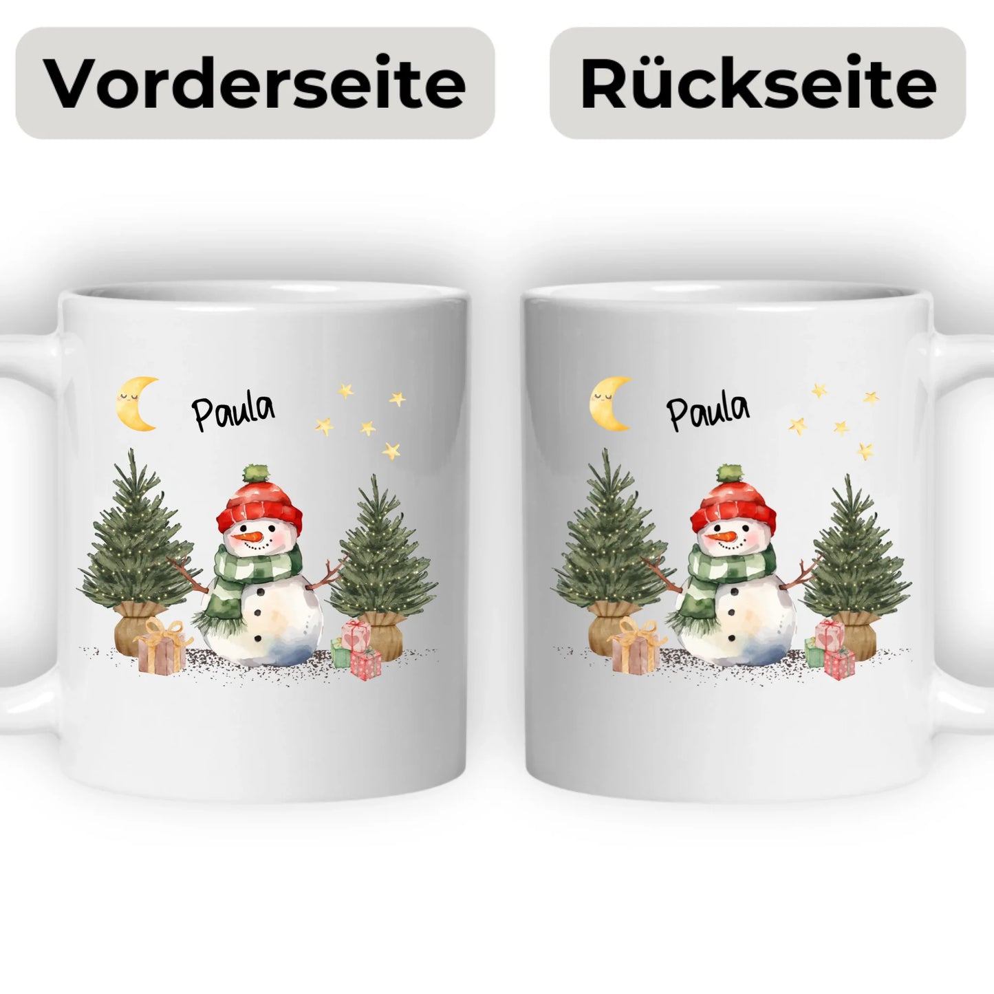 Personalisierte Weihnachtstasse für Kinder "Schneemann"