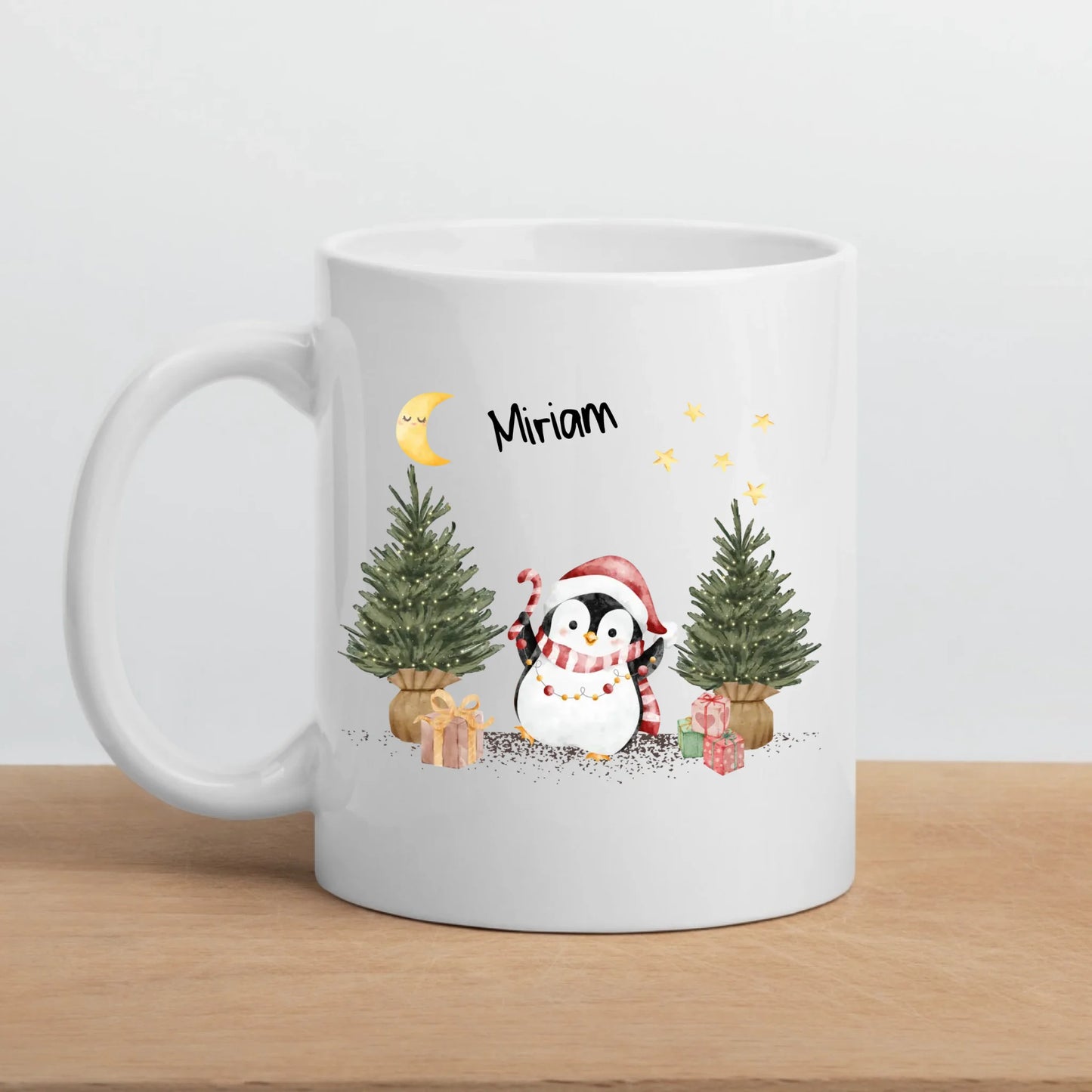Personalisierte Weihnachtstasse für Kinder "Pinguin"