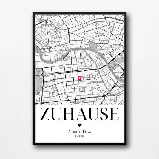 Personalisiertes Geschenk zum Einzug: Zuhause Poster mit Koordinaten