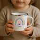Emaille Kindertasse mit Namen von Little Mathilda – kratzfest, bruchsicher und recyclebar, ideal für den Alltag mit Kindern