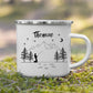 Personalisierte Emaille Tasse Angler "Petri Heil"