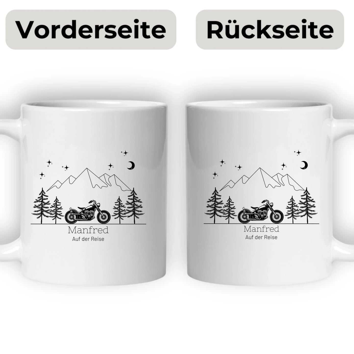 Personalisierte Emaille Camping Tasse Motorrad
