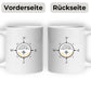 Personalisierte Emaille Camping Tasse "Kompass"