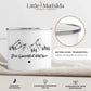 Personalisierte Emaille Camping Tasse mit Camping-Zitaten