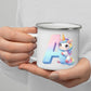 Emaille Kindertasse mit Henkel – bruchsicherer Kinderbecher mit Namen, ideal als Geschenk im Herbst