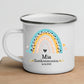 Personalisierte Emaille-Tasse zur Erstkommunion mit Regenbogen