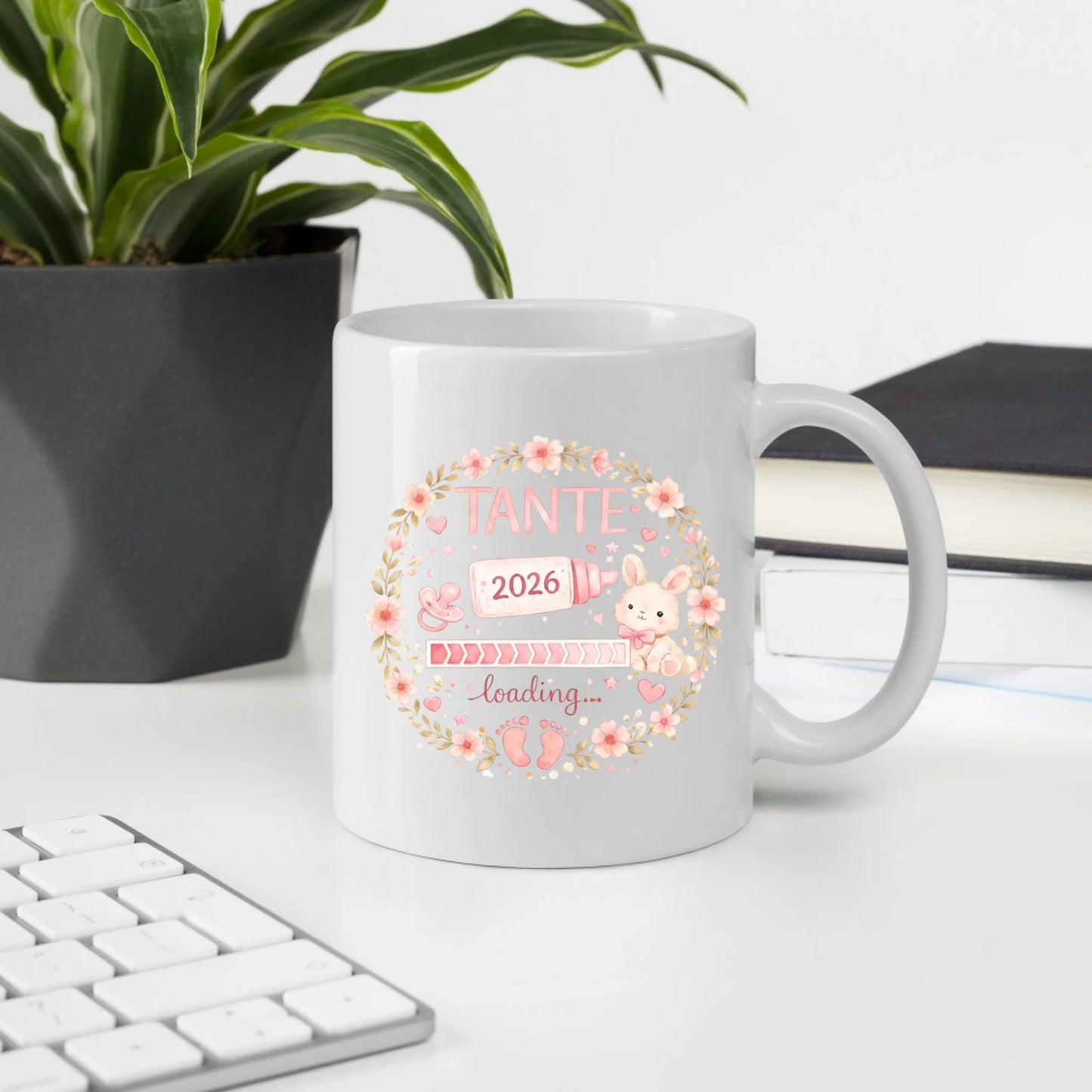 Keramik Tasse Schwangerschaft verkünden: Tante Loading...