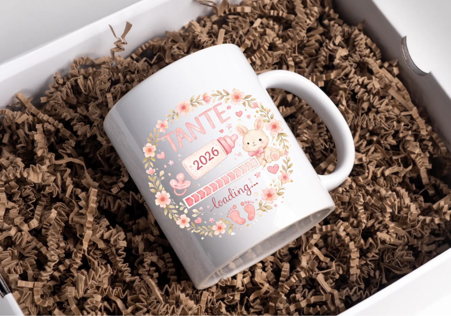 Keramik Tasse Schwangerschaft verkünden: Tante Loading...