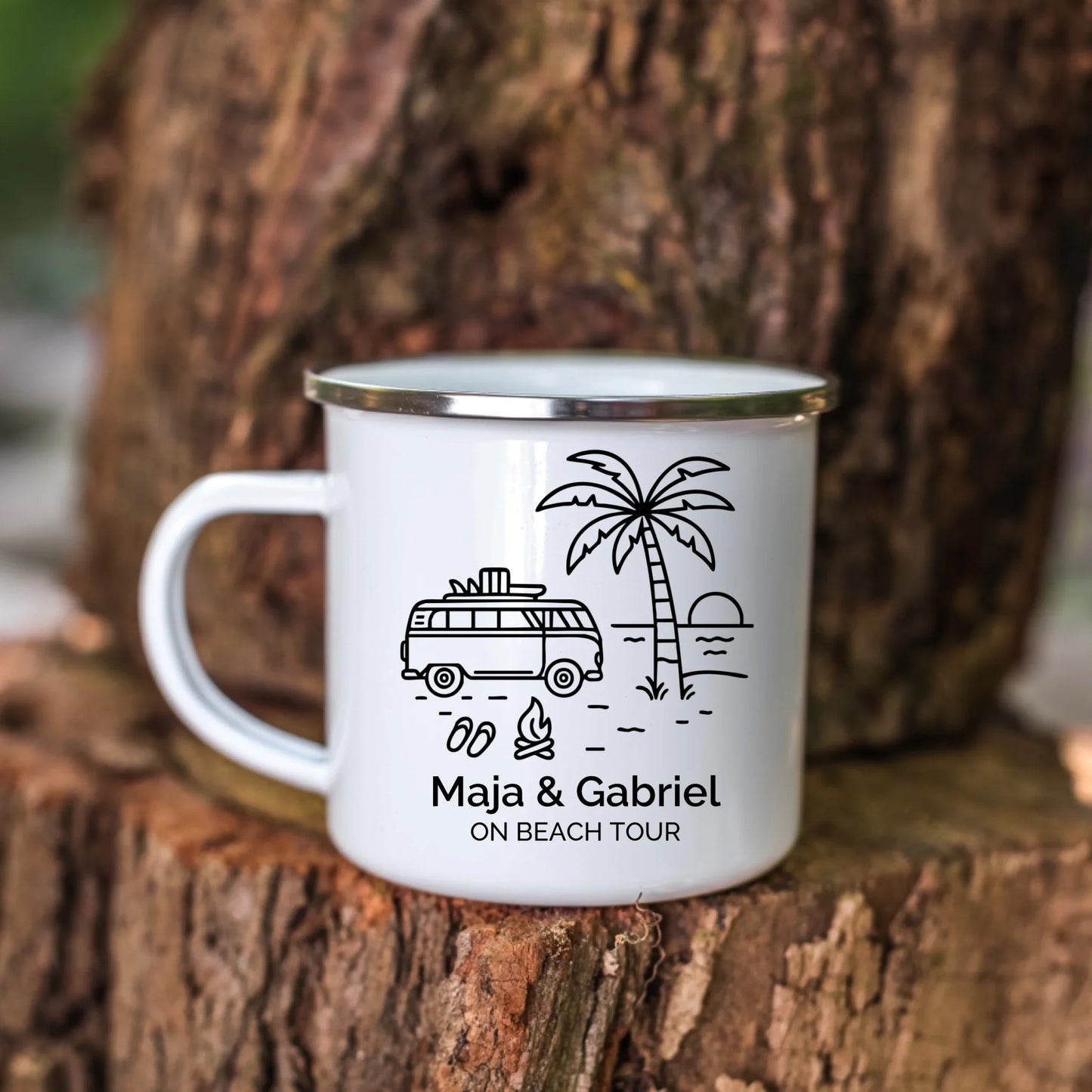 Emaille Camping Tasse Sommerurlaub