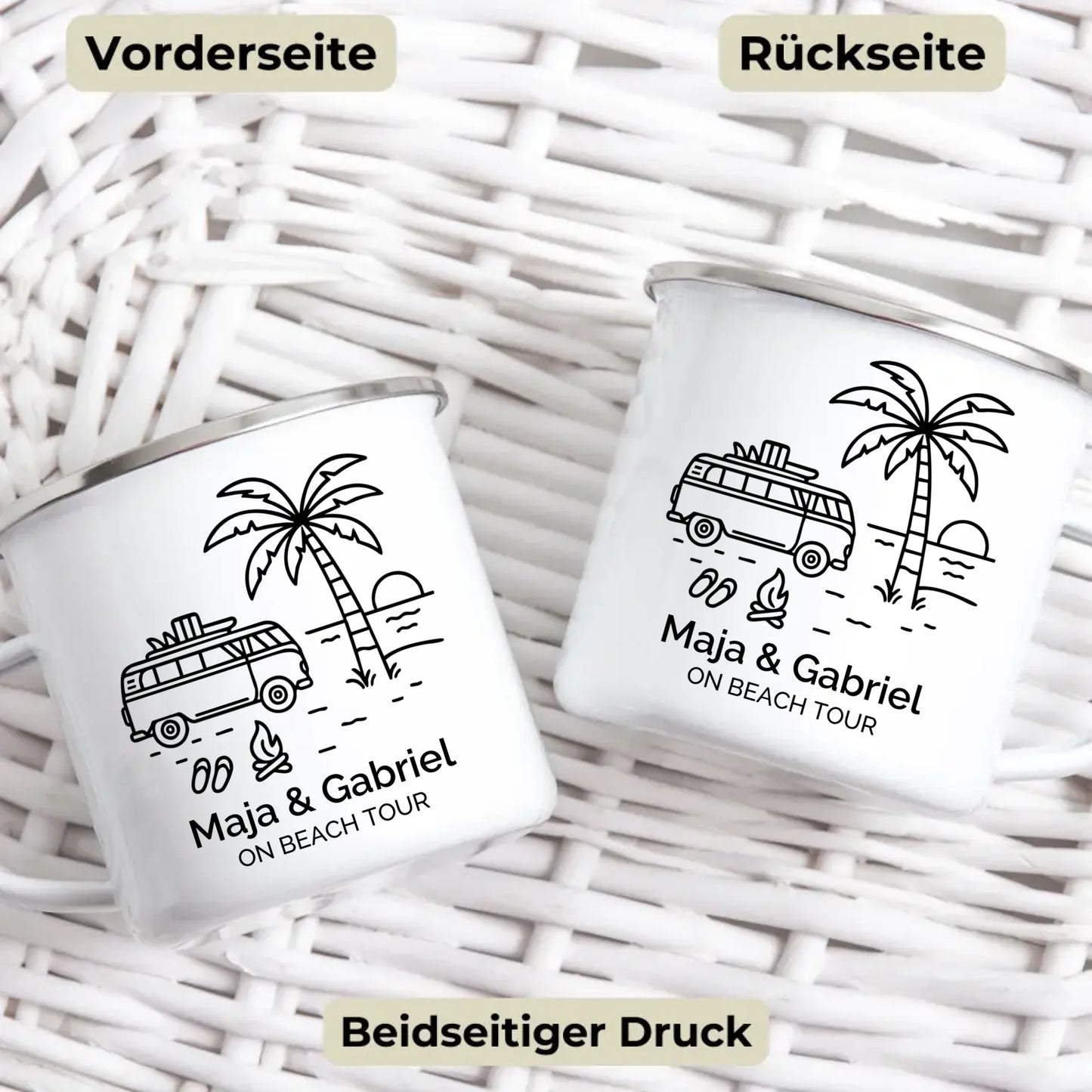 Emaille Camping Tasse Sommerurlaub