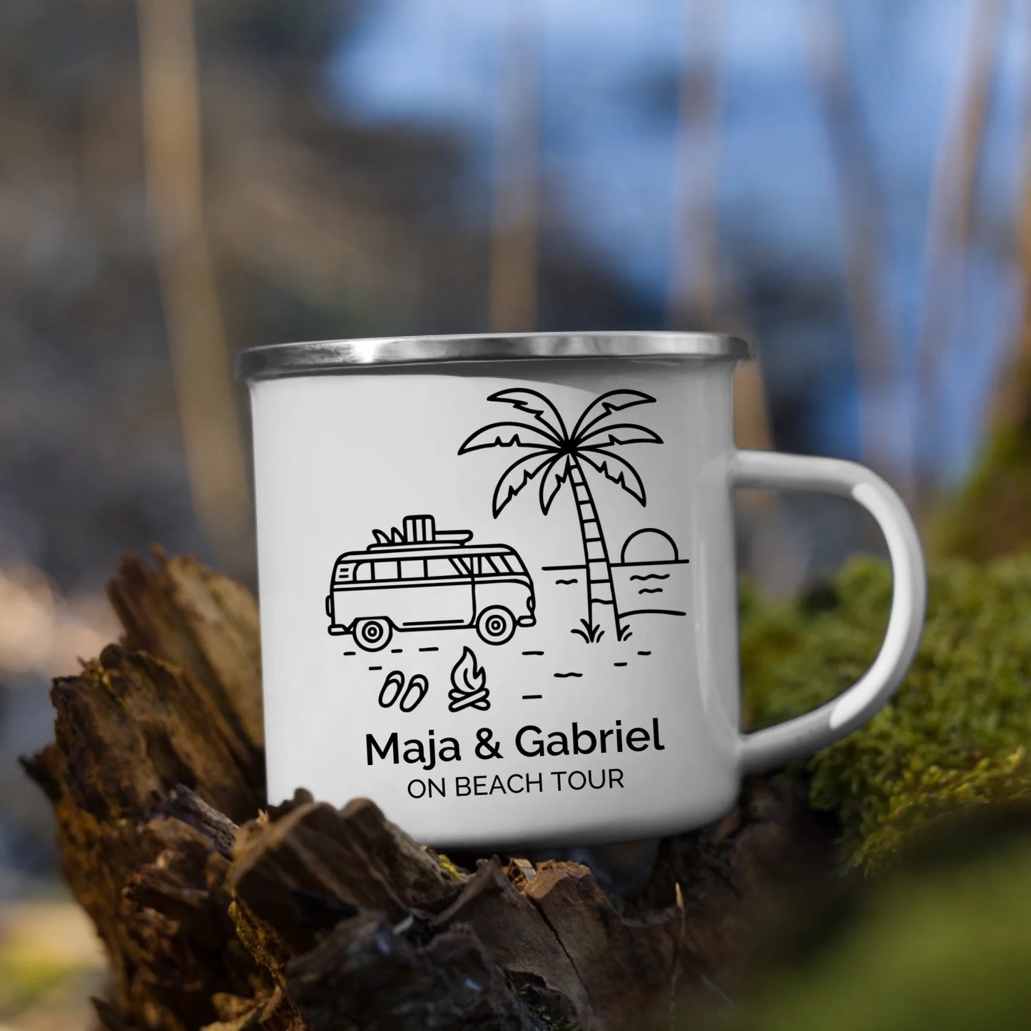 Emaille Camping Tasse Sommerurlaub