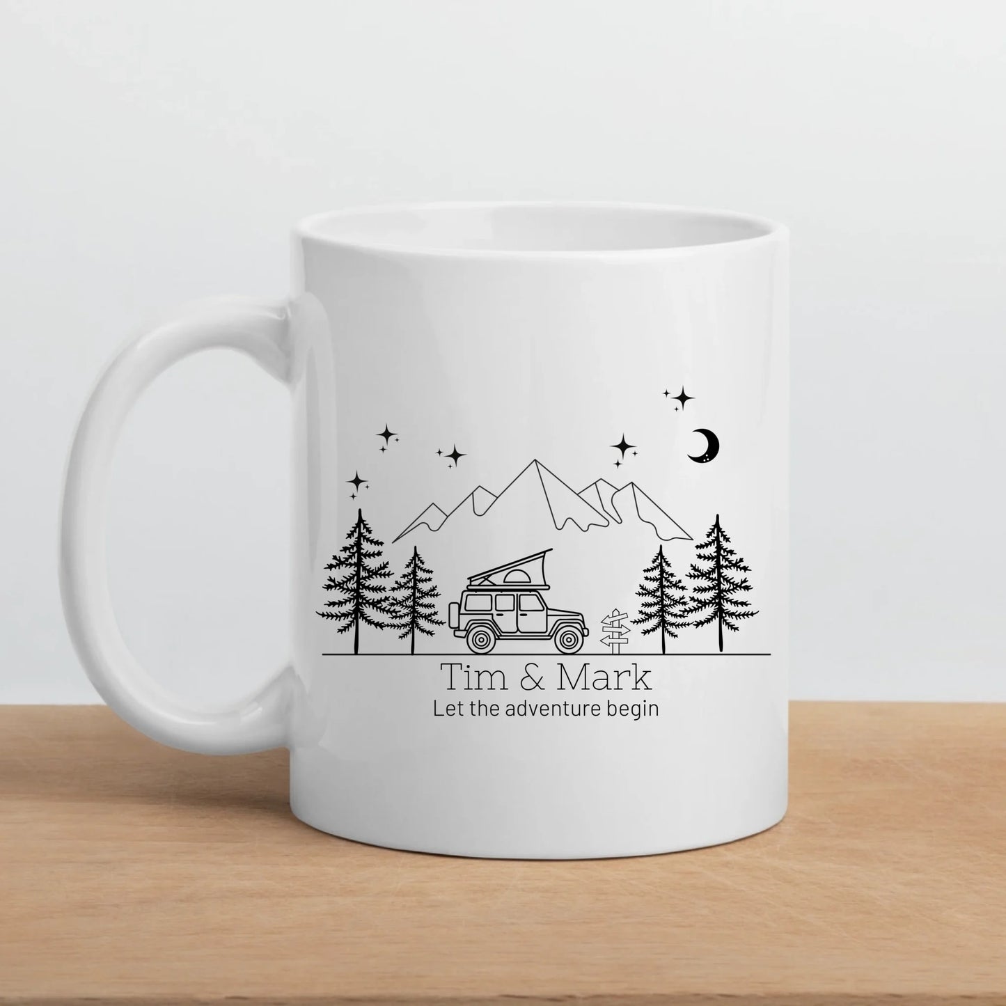 Emaille Camping Tasse Offroad mit Dachzelt