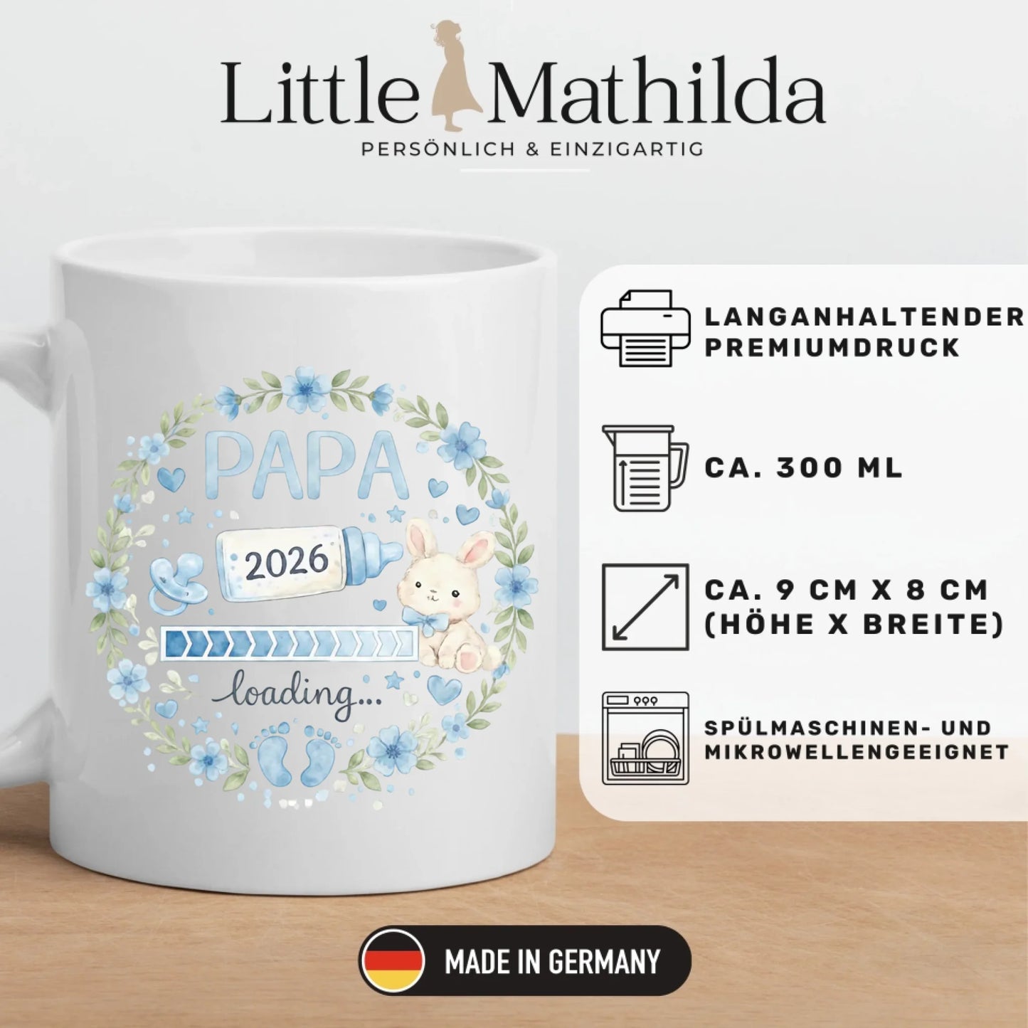 Keramik Tasse Schwangerschaft verkünden: Papa Loading...